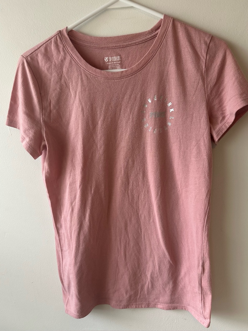 Victoria’s Secret Pink Rose Foil Logo Everyday Tee S
